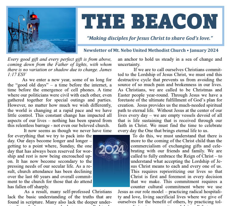 The Beacon issue for January, 2024