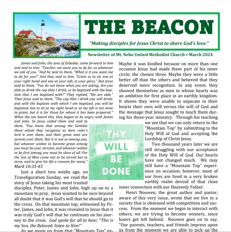 March Issue of The Beacon Newsletter